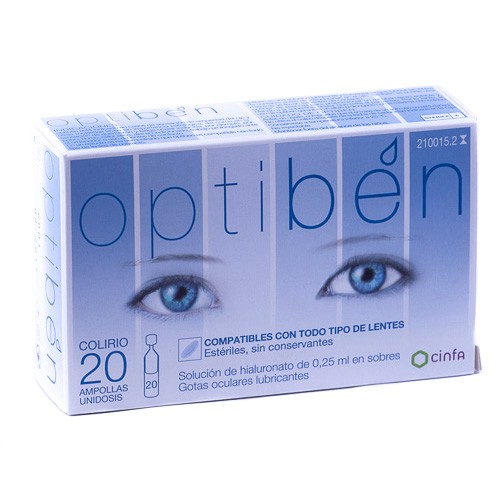 Imagen de OPTIBEN LUBRICANTE OCULAR GOTAS 20 AMP